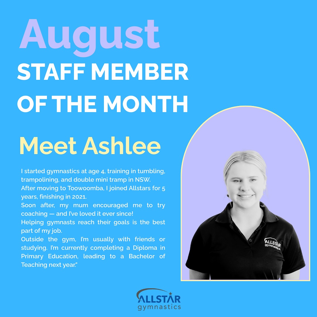 ⭐️⭐️STAFF MEMBER OF THE MONTH!⭐️⭐️
#jointheclub #allstargymnastics #gymnastics
